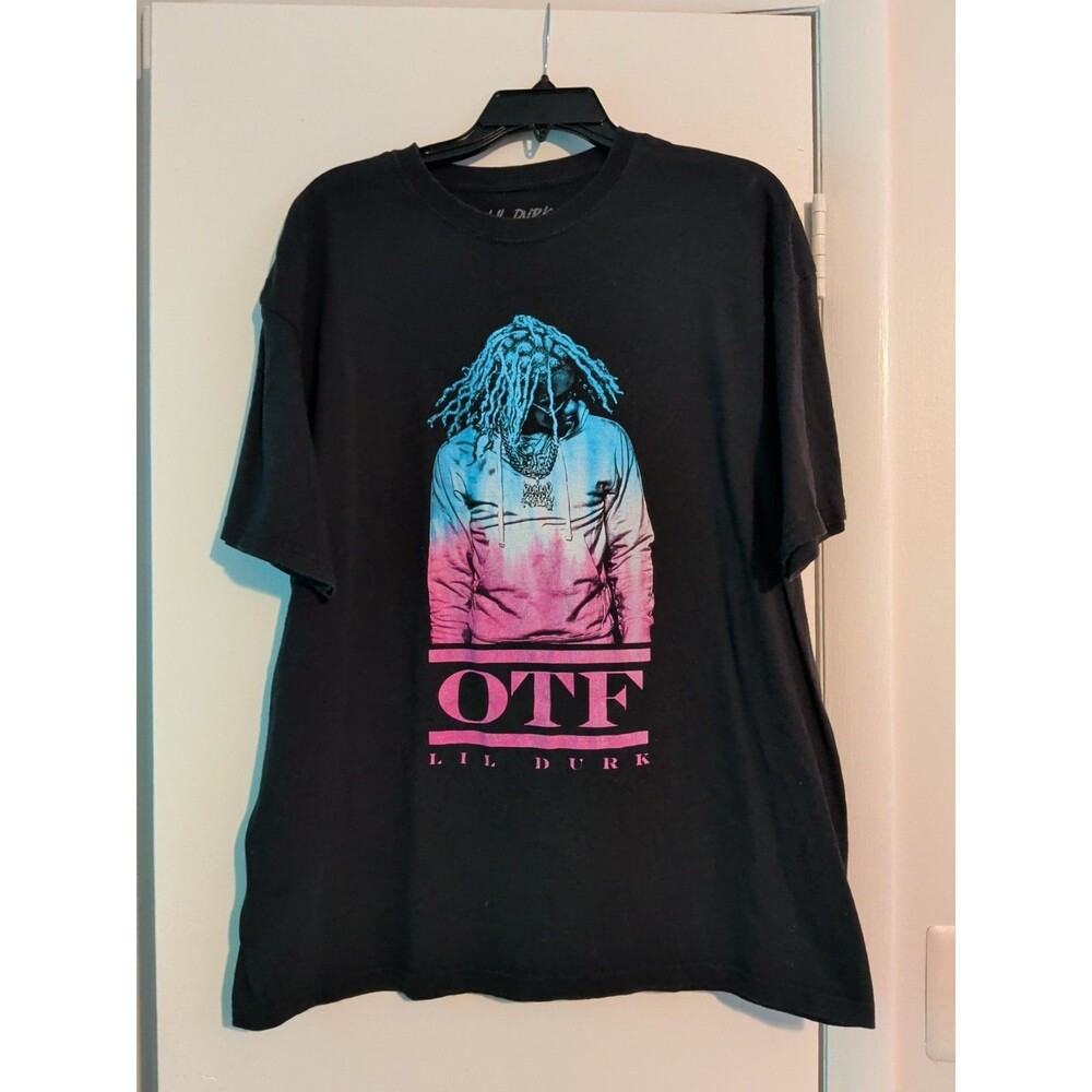 Lil Durk OTF Graphic T-shirt Men XL Black Short Sleeve Rap Music Merch